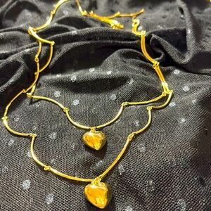 (Any 2 for $12) Fashion gold-tone double heart necklace